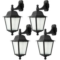Kit 4 Luminárias de Parede Arandelas em Termoplástico Preto Bivolt Soberana Dital Salas Hall