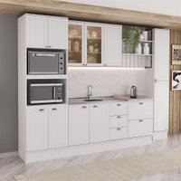 Armário de Cozinha Completa com Balcão Milla Modena Carraro Branco