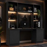 Mesa Gamer com Estante 2 Portas e 5 Prateleiras Smart Multimóveis MP6097