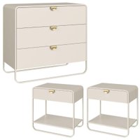 Comoda E 02 Mesas de Cabeceira Organica Off White Artesano