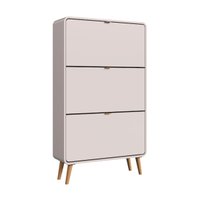 Sapateira 3 Portas Basculantes Curve Bege Dunas 130x76x24 cm Completa Móveis