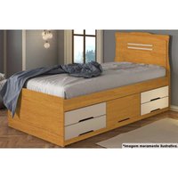 Cama Multifuncional Juvenil Júlia c/ 5 Gavetas Cinamomo/Off White - Conquista