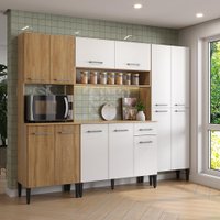 Armário de Cozinha Compacta Arizona Nice Carraro Carvalho com Branco
