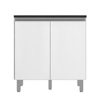 Balcao Com Tampo 80 cm 2 Portas Evidence Branco POLIMAN