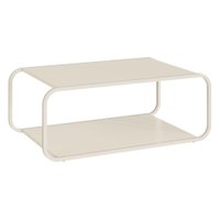 Mesa de Centro Luna 80 cm Pes Metalicos Off White Artesano