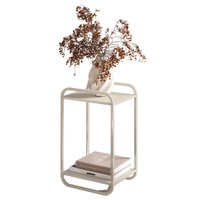 Mesa Lateral Luna 40 cm Pes Metalicos Off White Artesano