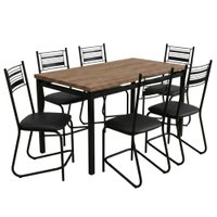 Conjunto de Mesa Sala de Jantar 6 Cadeiras Atlanta 1,36m