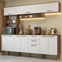 Armário de Cozinha Completa 225 cm Rustic/Branco Lille Madesa 01
