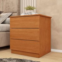 Mesa de Cabeceira com 3 Gavetas 45cm Multimóveis CR35472 Cinamomo