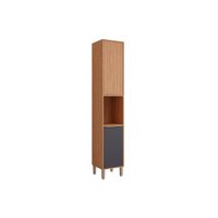 Paneleiro de Cozinha Modulado Divina c/ Nicho e 2 Portas 37 cm Freijo/Titanium - MGM