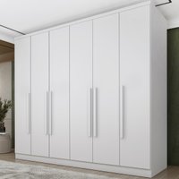 Guarda-roupa Casal com 6 Portas e 4 Gavetas 239cm Multimóveis CR35501 Neve