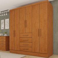 Guarda-roupa Casal com 6 Portas e 4 Gavetas 180cm Multimóveis CR35481 Cinamomo