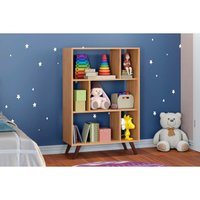 Estante Livreiro Solteiro RT3015 c/ 6 Nichos 81x124cm Mel - Movelbento