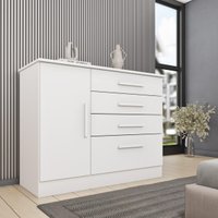 Cômoda com 1 Porta e 4 Gavetas 104cm Multimóveis CR35474 Neve