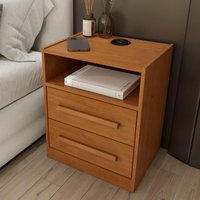 Mesa de Cabeceira com 2 Gavetas Nicho e Entrada USB 39cm Multimóveis CR35469 Cinamomo