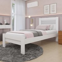 Cama de Solteiro para Colchão 88x188cm Multimóveis CR35461 Neve