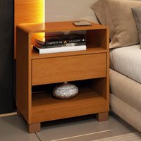 Mesa de Cabeceira com 1 Gaveta e 2 Nichos 46cm Multimóveis CR35470 Cinamomo