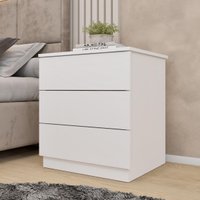 Mesa de Cabeceira com 3 Gavetas 45cm Multimóveis CR35472 Neve