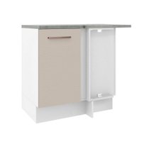 Balcão de Canto 1 Porta Branco/Crema Agata Madesa