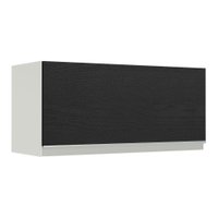 Armário Aéreo de Cozinha Madesa Glamy 70 cm 1 Porta Basculante - Branco/Preto