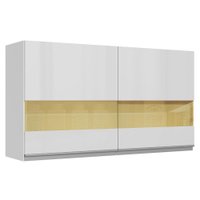 Armário Aéreo Madesa Acordes Glamy 100% MDF 120 cm 2 Portas Vidro Reflex