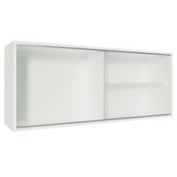 Armário Aéreo Madesa Acordes Glamy 100% MDF 2 Portas de Correr de Vidro Quadrato