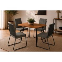 Mesa Sala Jantar Stellar 120cm+4 Cadeiras Nina Preto Carraro