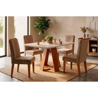 Mesa Sala Jantar Celeste + 4 Cadeiras Lia Freijo DJ Móveis