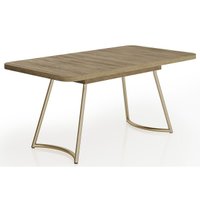Mesa Jantar Évora 1603 Madeirado/Aço 170cm Dourado Carraro