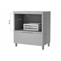 Gabinete Banheiro Marquesa c/1Gav e Nicho 80cm Greige Nesher