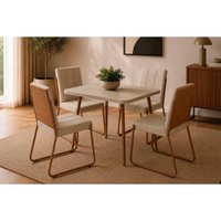 Mesa Sala Jantar Stellar 120cm+4 Cadeiras Nina Rose Carraro