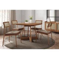Cadeira Jantar Lux 1741 Aço 2 Un Dourado/Bamboo Carraro