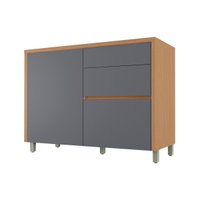 Balcão Cozinha Nesher Condessa 1Pta 3Gavs 120cm Titânio