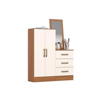 Cômoda Briz B700 c/2 Portas e 3 Gavetas Cinamomo/Off Henn