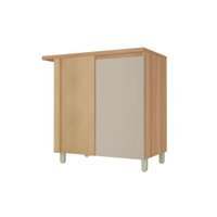 Balcão Cozinha Nesher Rainha 1Pta Canto Reto 92cm Greige