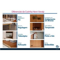 Paneleiro Cozinha Henn Venaly 3Ptas 2Fornos 50cm Off White