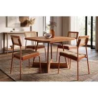 Mesa Sala Jantar Átria 90cm + 4 Cadeias Lux Rose Carraro