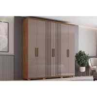 Guarda Roupa Casal 6 Portas 4Gavetas Ávila Nature/Avela Henn