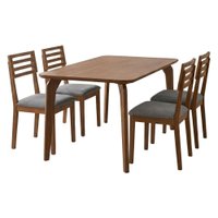 Mesa de Jantar Papaia Com 4 Cadeiras Estofadas Juparana Linho Grafite ORNAR