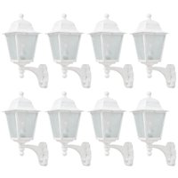 Kit 8 Luminárias Arandelas Lente Fosca para Parede Branco Termoplástico Lâmpada E27 Soberana Dital