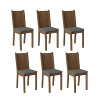 Kit com 6 Cadeiras 4290 Madesa Rustic/Silver