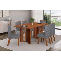Mesa Sala Jantar Luma 170cm+6 Cadeiras Nara Freijo DJ Móveis