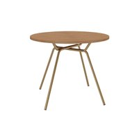 Mesa Jantar 1588 Madeirado/Aço 100cm Dourado/Noce Carraro