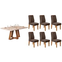 Mesa Sala Jantar Celeste + 6 Cads Ondina Freijo DJ Móveis