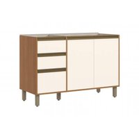 Balcão Cozinha Henn Venaly 3Ptas 2Gavs 120cm Cinamomo/Off