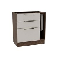 Balcão Cozinha Herval Amsterdam PH 3139 c/3 Gavetas 1 Toalheiro e Divisor de Talheres s/ Tampo 80cm Avela/Off White