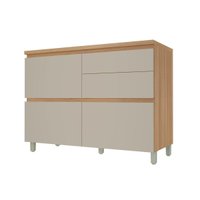 Balcão Cozinha Nesher Rainha 1Pta 4Gavs 120cm Nature/Greige