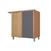 Balcão Cozinha Nesher Condessa 1Pta Canto Reto 93cm Titânio