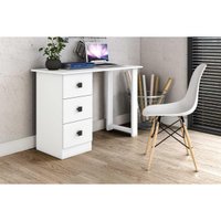Mesa de Computador Solteiro MSM 436 c/ 3 Gavetas Branco - Movelbento