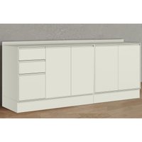 Balcão Cozinha Henn Fineze 5Ptas 2Gavs c/Tampo 200cm Areia